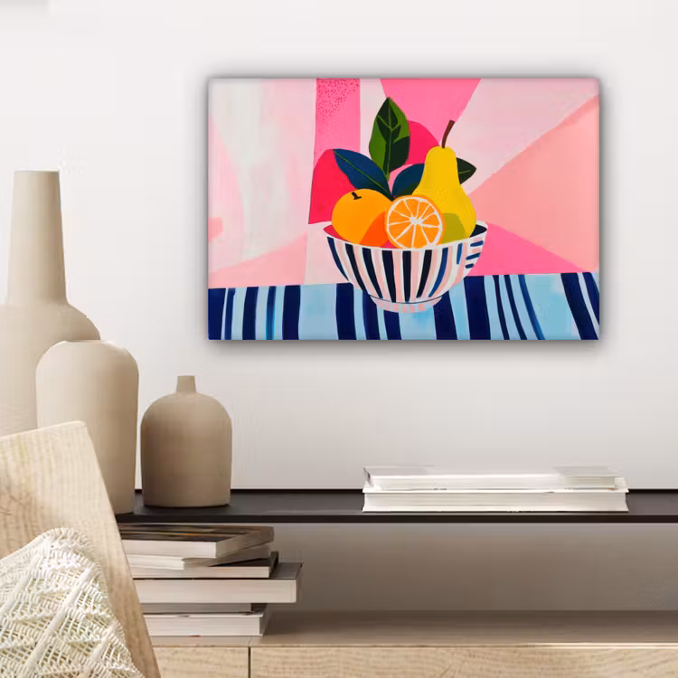 Fruit - Abstracte achtergrond - Roze canvas 2cm klein -sfeer6