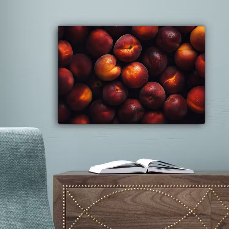 Fruit - Close up - Nectarines canvas 2cm klein -sfeer4