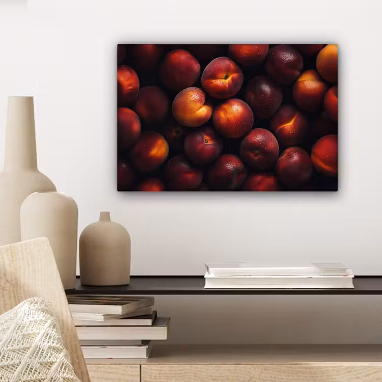 Fruit - Close up - Nectarines canvas 2cm klein -sfeer6