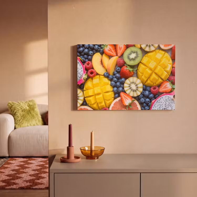 Fruit - Versneden - Kleurrijk - Eten - Gezond canvas 2cm klein -sfeer1