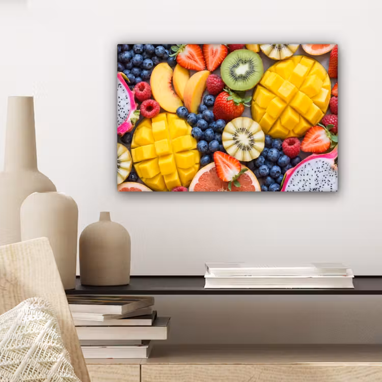 Fruit - Versneden - Kleurrijk - Eten - Gezond canvas 2cm klein -sfeer6