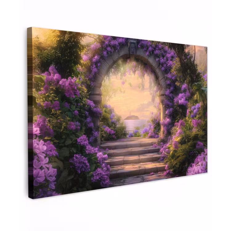 Poort - Paars - Bloemen canvas 2cm klein -z3d