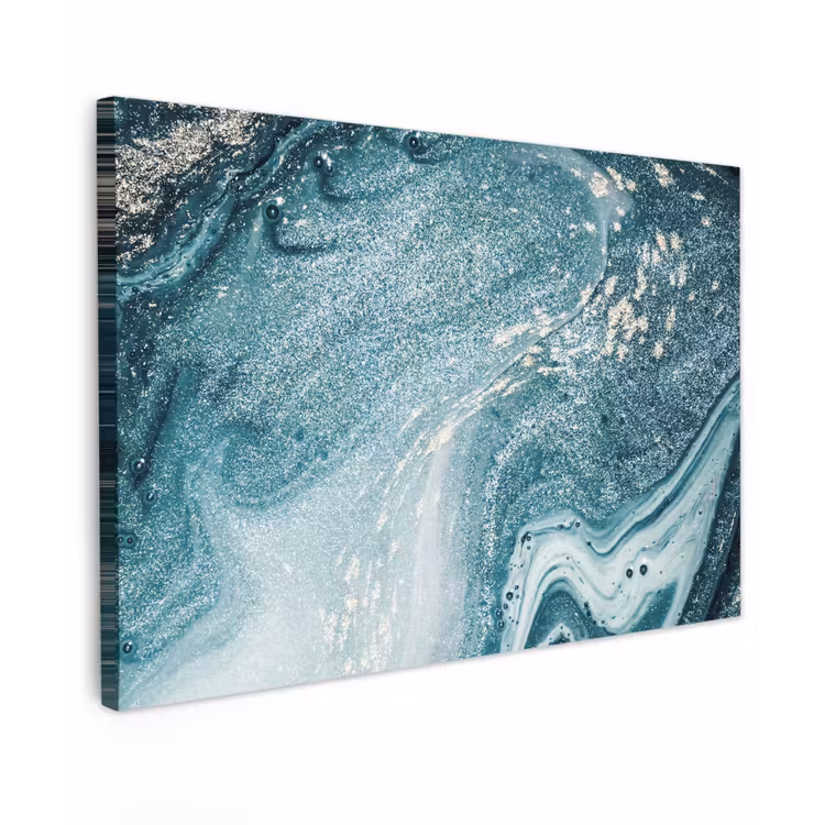 Marmer look - Blauw - Luxe canvas 2cm klein -z3d