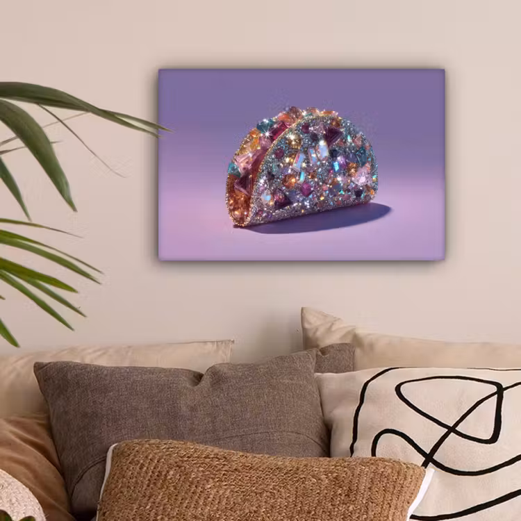 Edelstenen - Glitters - Paars - Kleurrijk canvas 2cm klein -sfeer1
