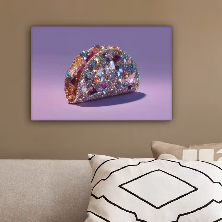 Edelstenen - Glitters - Paars - Kleurrijk canvas 2cm klein -sfeer3