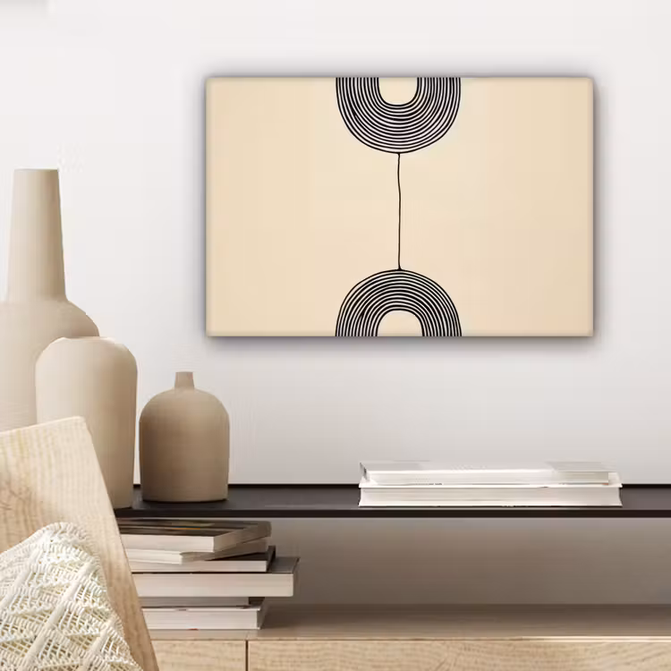 Geometrische bogen - Minimalistisch - Symmetrisch canvas 2cm klein -sfeer6
