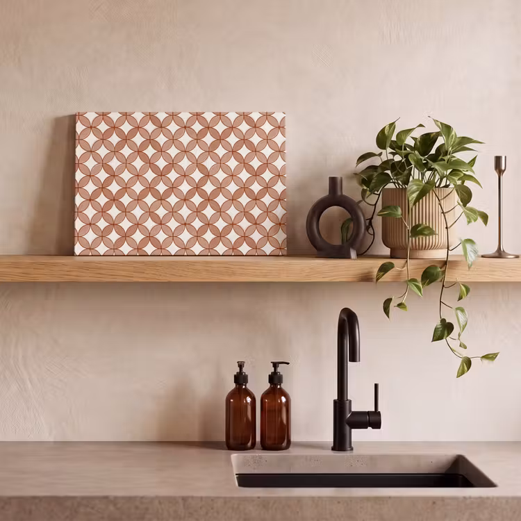 Geometrisch - Cirkels - Modern - Terracotta canvas 2cm klein 34 -sfeer3