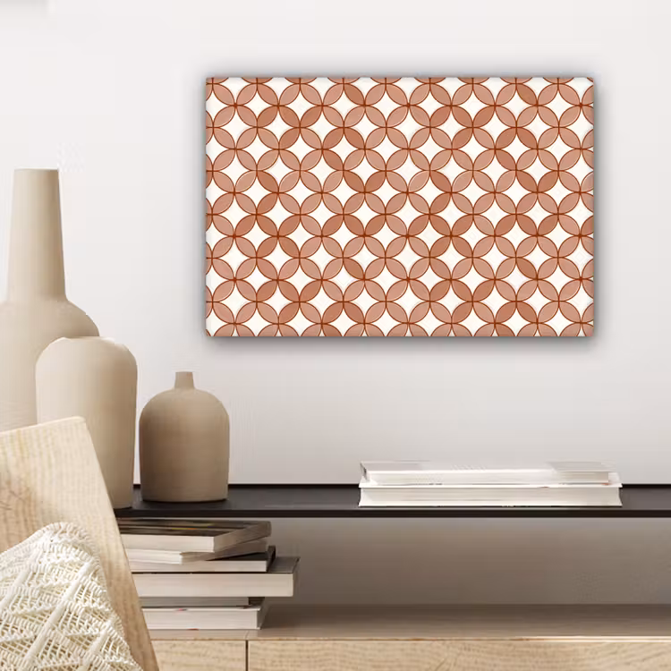 Geometrisch - Cirkels - Modern - Terracotta canvas 2cm klein 34 -sfeer6