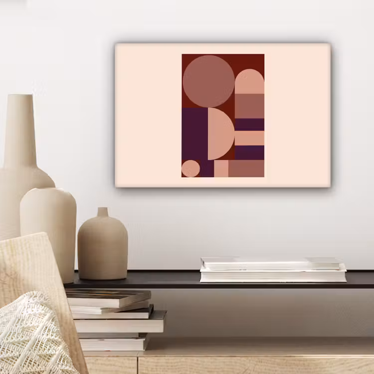 Geometrisch - Cirkels - Rood canvas 2cm klein -sfeer6