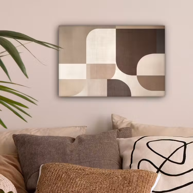 Geometrisch - Geweven structuur - Modern canvas 2cm klein -sfeer1