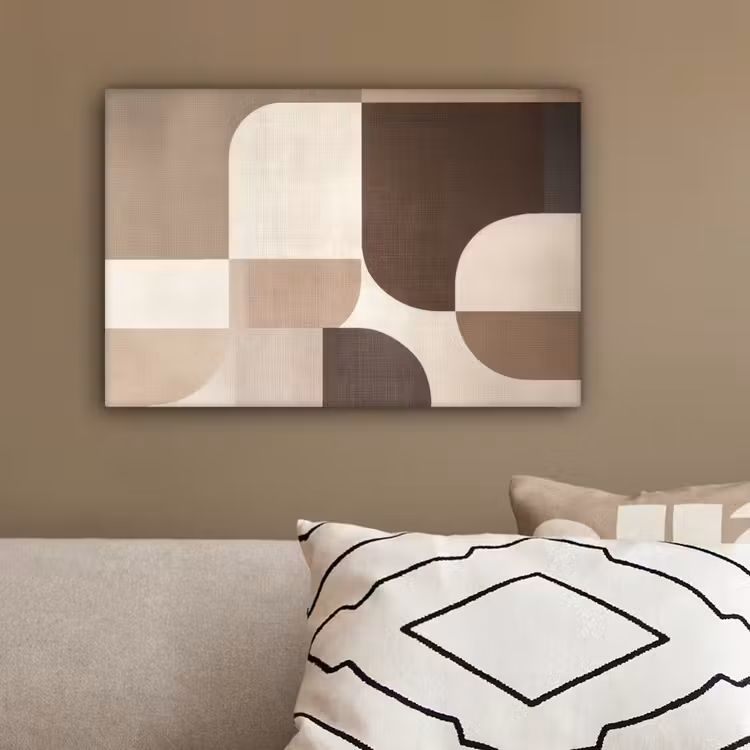 Geometrisch - Geweven structuur - Modern canvas 2cm klein -sfeer3