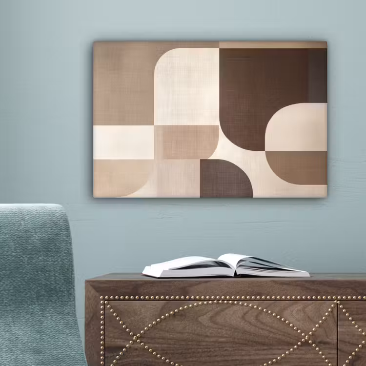 Geometrisch - Geweven structuur - Modern canvas 2cm klein -sfeer4