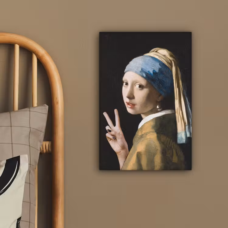 Meisje met de parel - Johannes Vermeer - Peace canvas 2cm klein -sfeer3