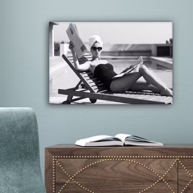 Glamour - Modern - Zwart - Wit canvas 2cm klein -sfeer4