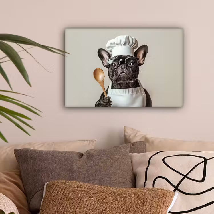 Bril - Hond - Kok canvas 2cm klein -sfeer1