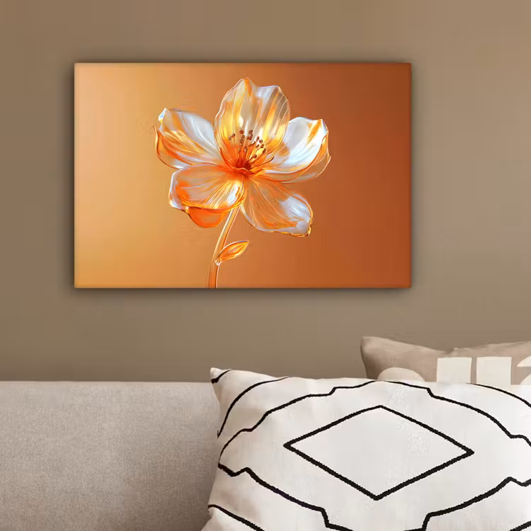 Glazen - Bloem - Oranje canvas 2cm klein -sfeer3