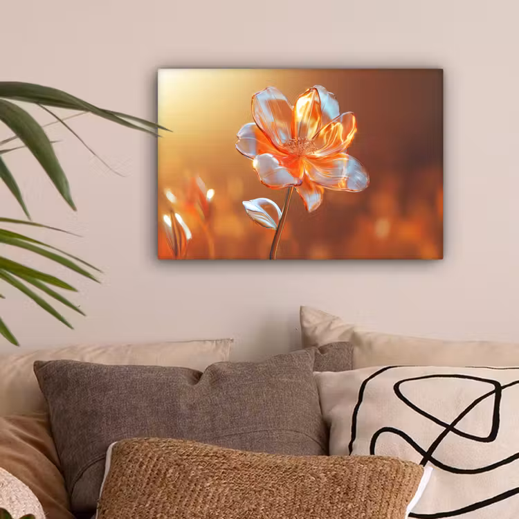 Glazen - Bloem - Zonlicht canvas 2cm klein -sfeer1