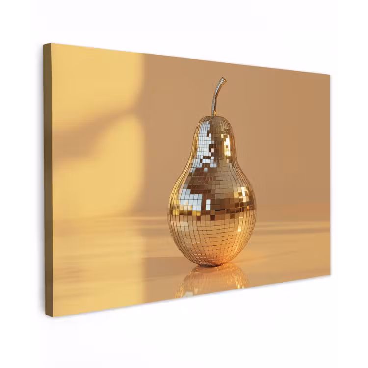 Goud - Disco - Glitter - Peer canvas 2cm klein -z3d