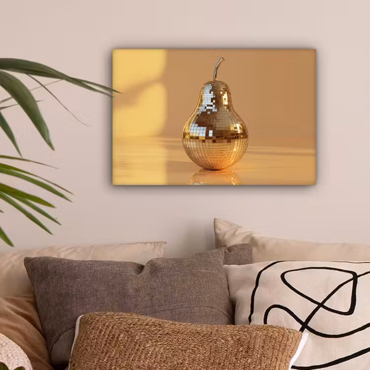 Goud - Disco - Glitter - Peer canvas 2cm klein -sfeer1