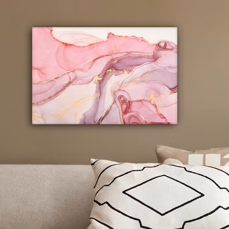 Goud - Marmer - Roze canvas 2cm klein -sfeer3