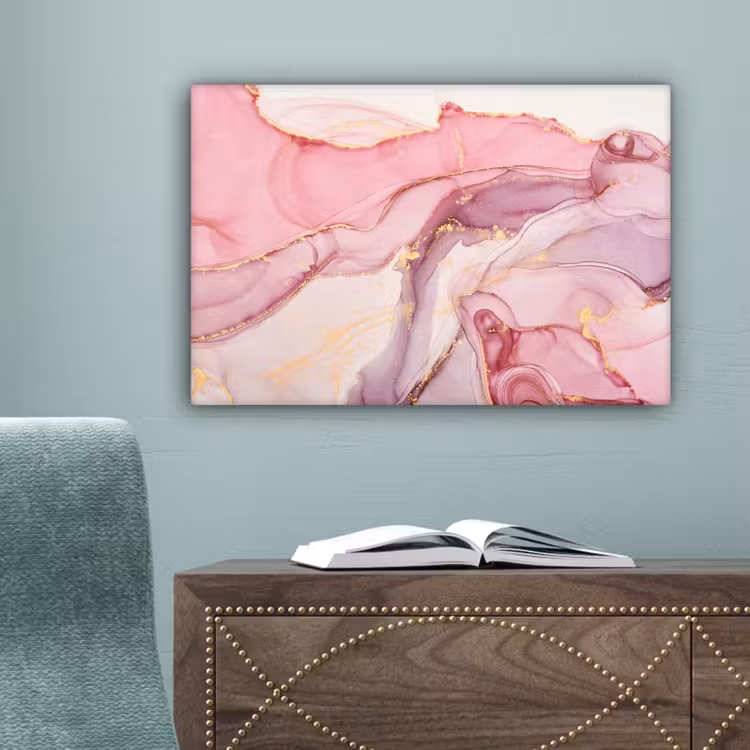 Goud - Marmer - Roze canvas 2cm klein -sfeer4