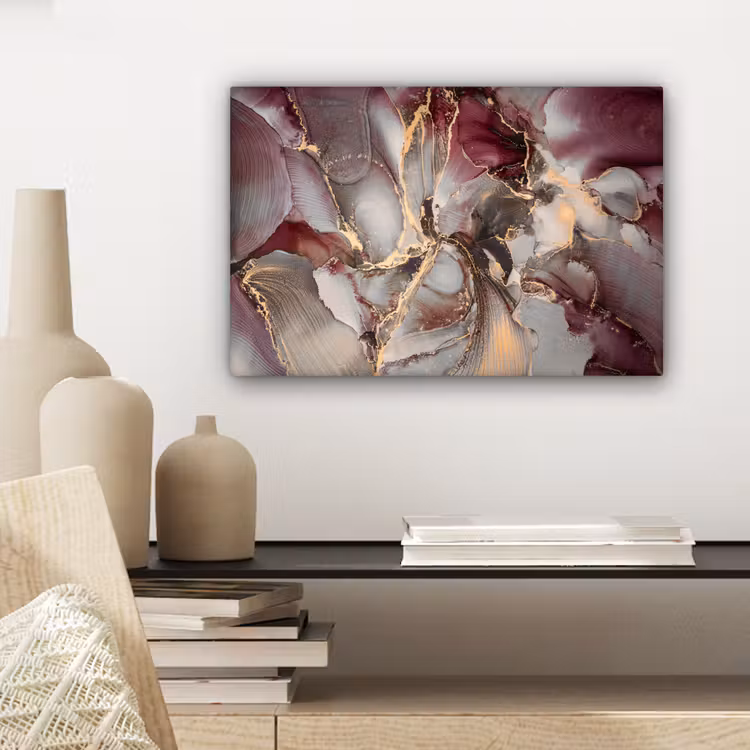 Goud - Marmer - Paars canvas 2cm klein -sfeer6