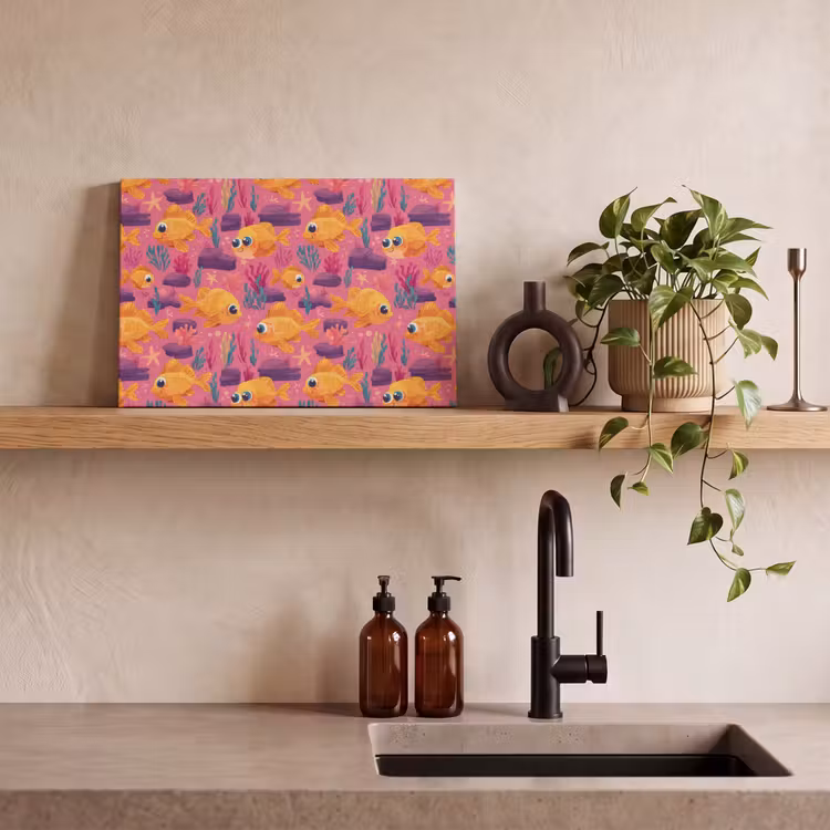Goudvissen - Koraal - Kleurrijk canvas 2cm klein 34 -sfeer3