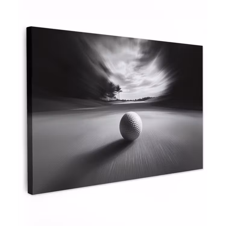 Golfbal - Wazig - Zwart canvas 2cm klein -z3d