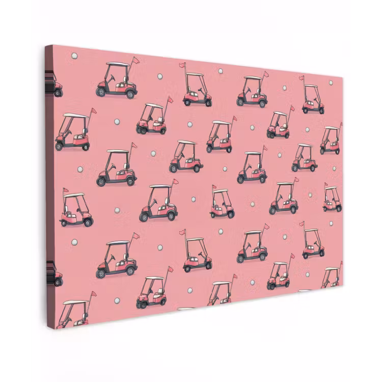 Golfkar - Retro - Roze canvas 2cm klein 34 -z3d