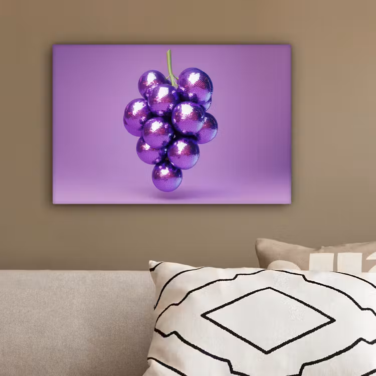 Druif - Disco - Glitter - Paars canvas 2cm klein -sfeer3