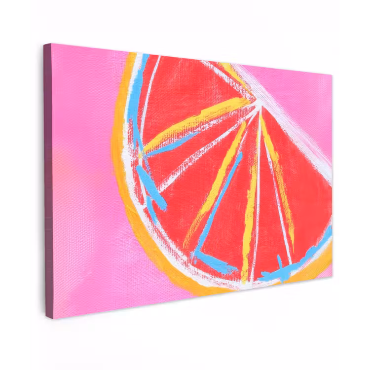 Grapefruit - Geschilderd - Roze - Strepen canvas 2cm klein -z3d
