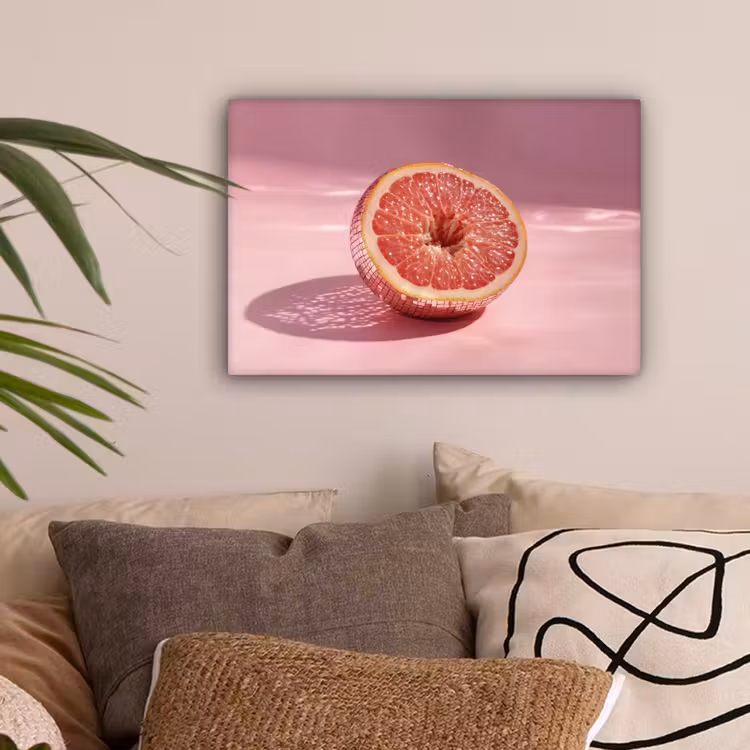 Grapefruit - Roze - Disco - Shiny canvas 2cm klein -sfeer1