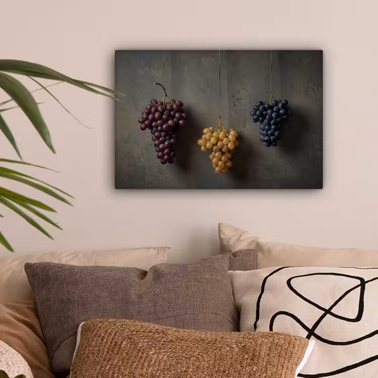 Druiven - Kleurrijk - Muur canvas 2cm klein -sfeer1