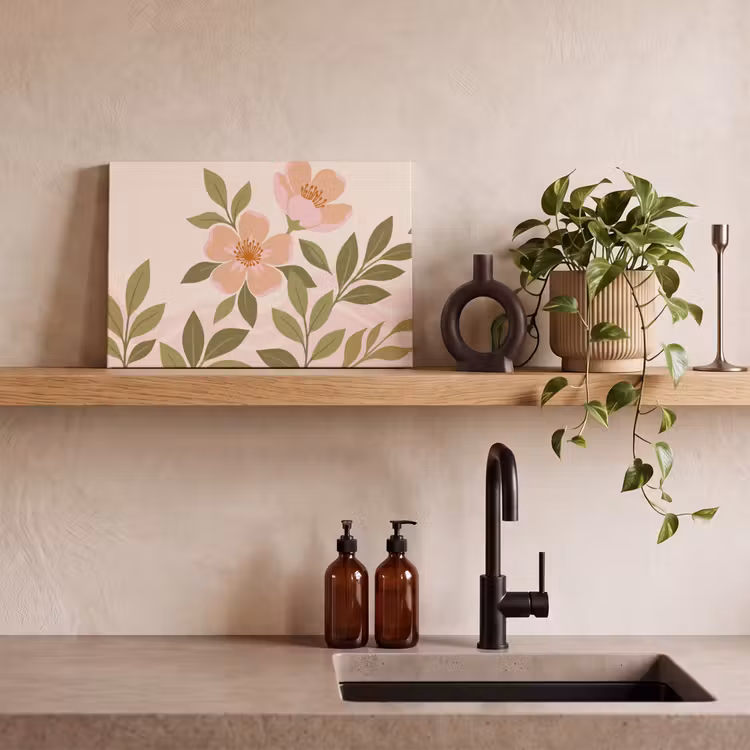 Grafisch - Bloemen - Roze canvas 2cm klein -sfeer3
