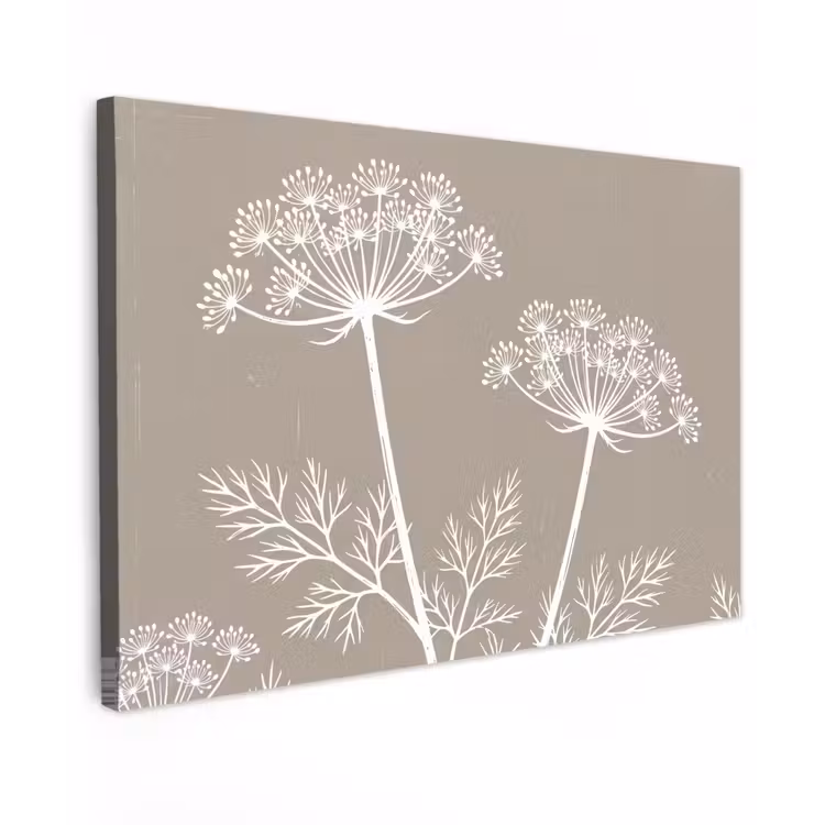 Grafisch - Fluitenkruid - Taupe canvas 2cm klein -z3d