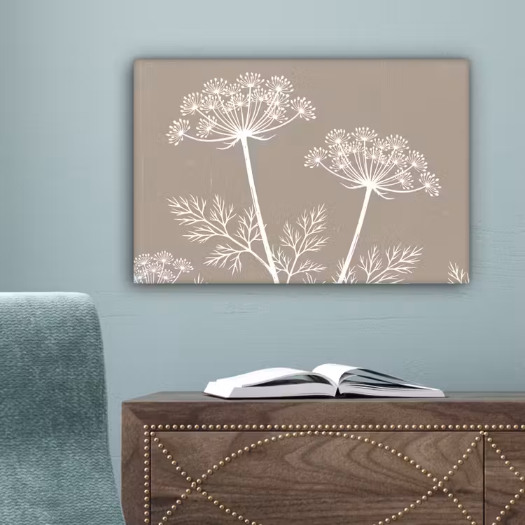 Grafisch - Fluitenkruid - Taupe canvas 2cm klein -sfeer4
