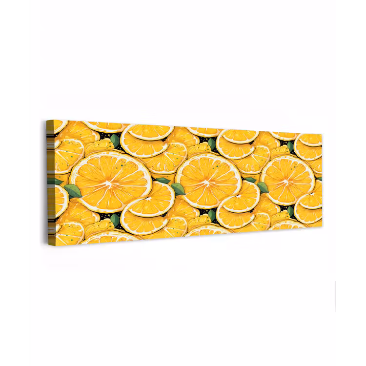 Grafisch - Citroenschijven - Blaadjes canvas 2cm klein 828 -z3d