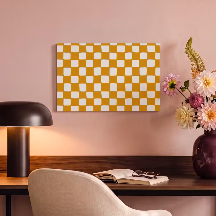 Grafisch - Patroon - Oker canvas 2cm klein 34 -sfeer4