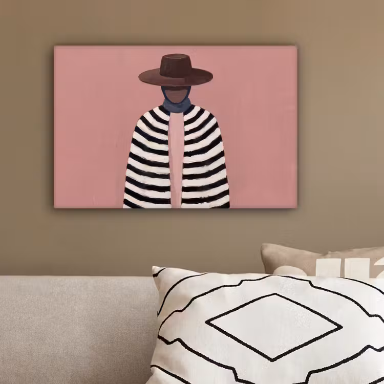 Grafisch - Vrouw - Roze canvas 2cm klein -sfeer3