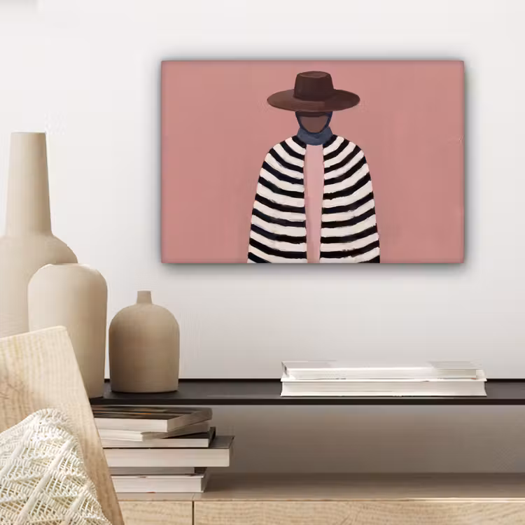 Grafisch - Vrouw - Roze canvas 2cm klein -sfeer6