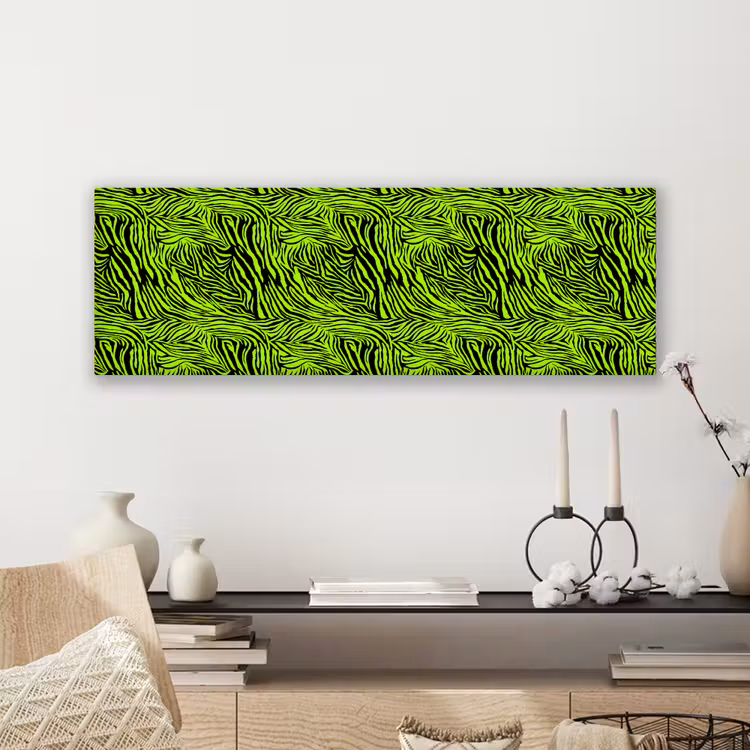 Groen - Zwart - Zebra canvas 2cm klein 828 -sfeer6