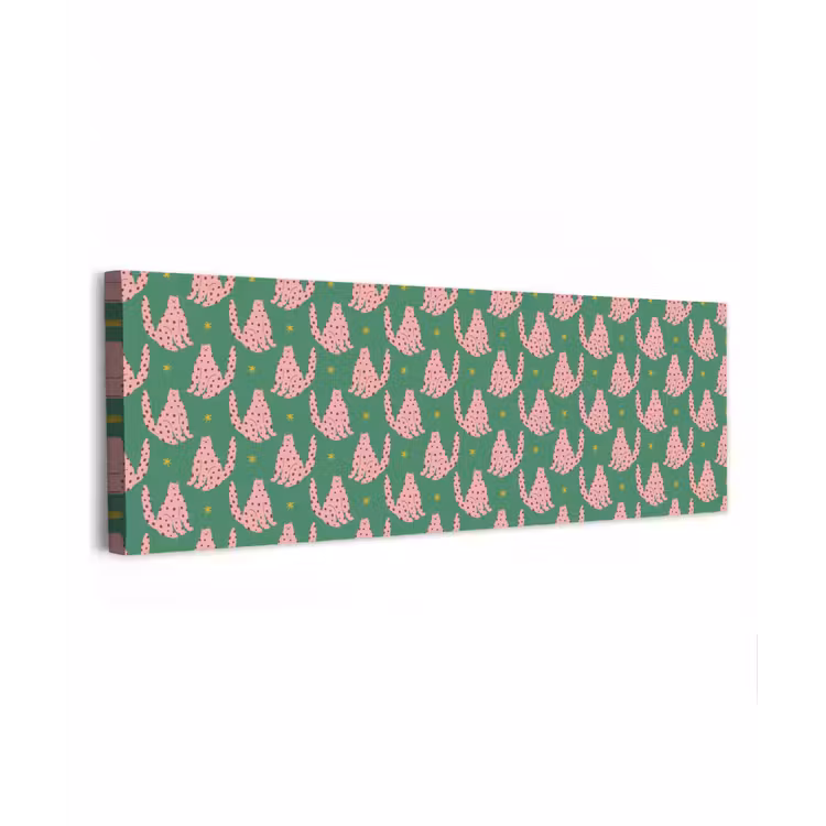 Groen - Katten - Stippen - Sterren canvas 2cm klein 828 -z3d