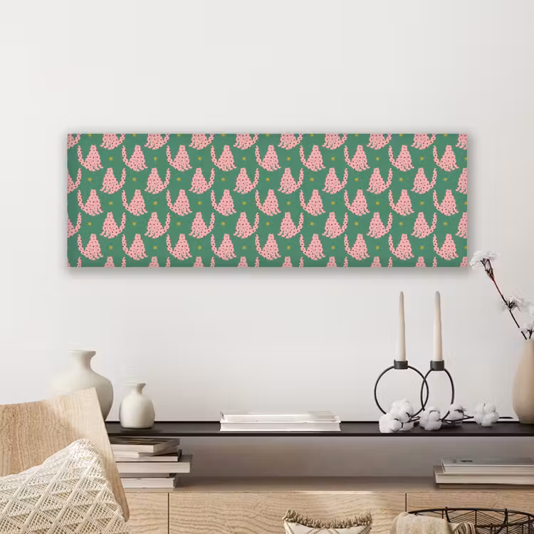 Groen - Katten - Stippen - Sterren canvas 2cm klein 828 -sfeer6