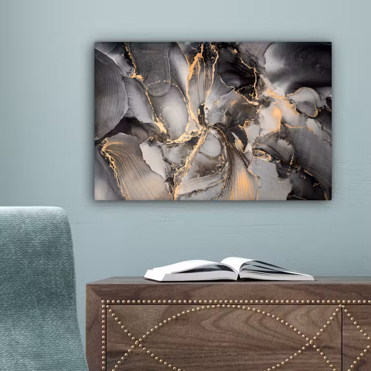 Grijs - Luxe - Goud - Marmer canvas 2cm klein -sfeer4