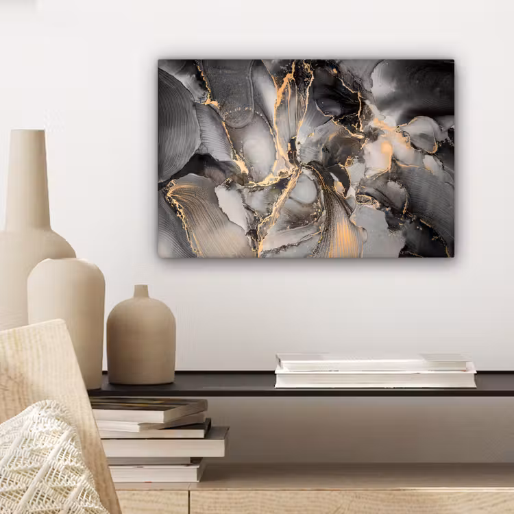 Grijs - Luxe - Goud - Marmer canvas 2cm klein -sfeer6