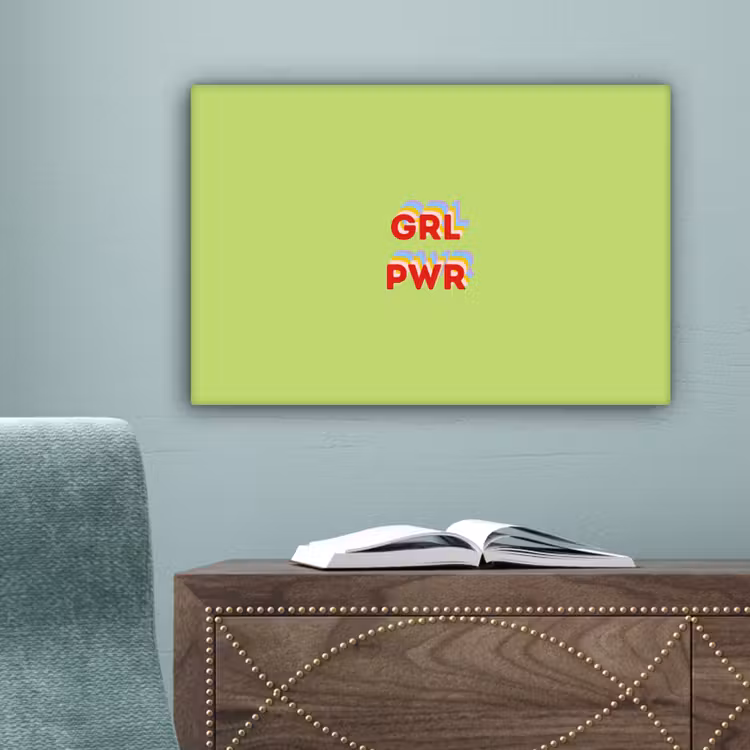 Grl pwr - Groen - Rood - 3D canvas 2cm klein -sfeer4