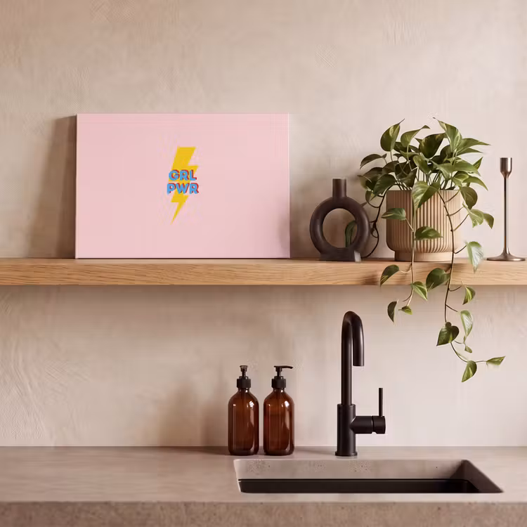 Grl pwr - Bliksem - Roze canvas 2cm klein -sfeer3