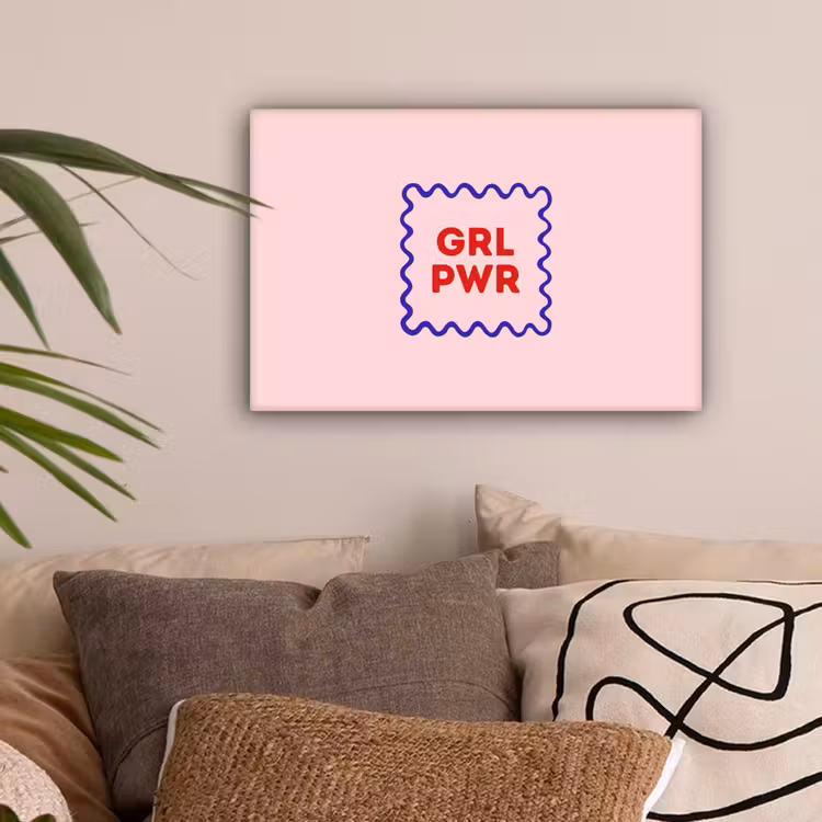 Grl pwr - Roze - Kader canvas 2cm klein -z3d