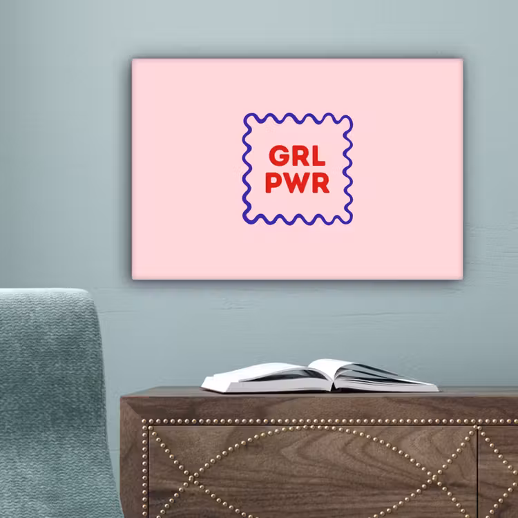 Grl pwr - Roze - Kader canvas 2cm klein -sfeer4