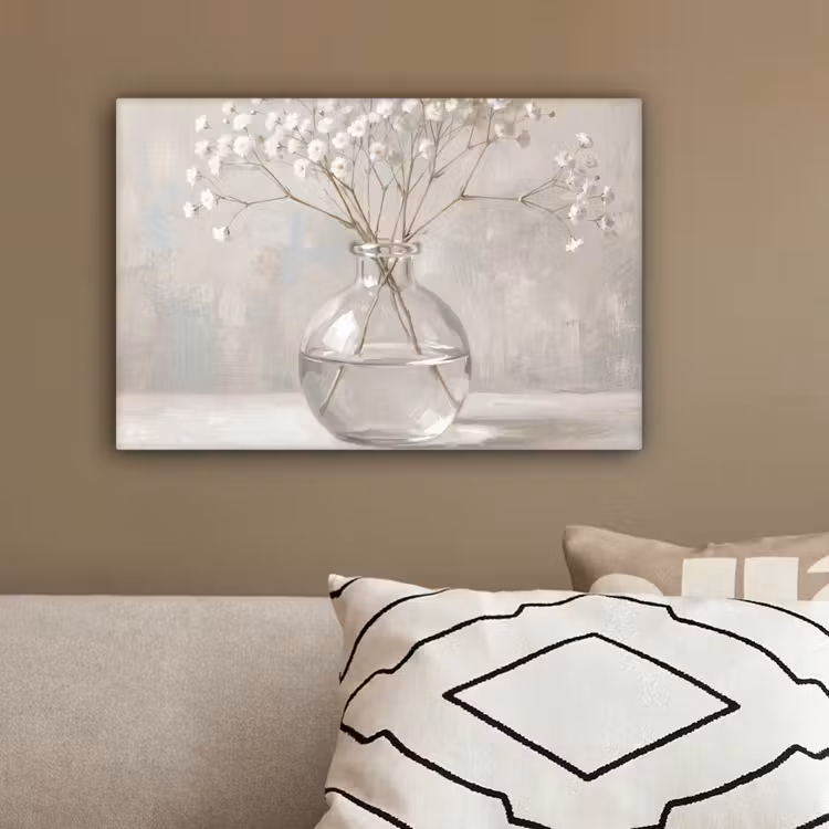 Gipskruid - Vaas - Wit canvas 2cm klein -sfeer3